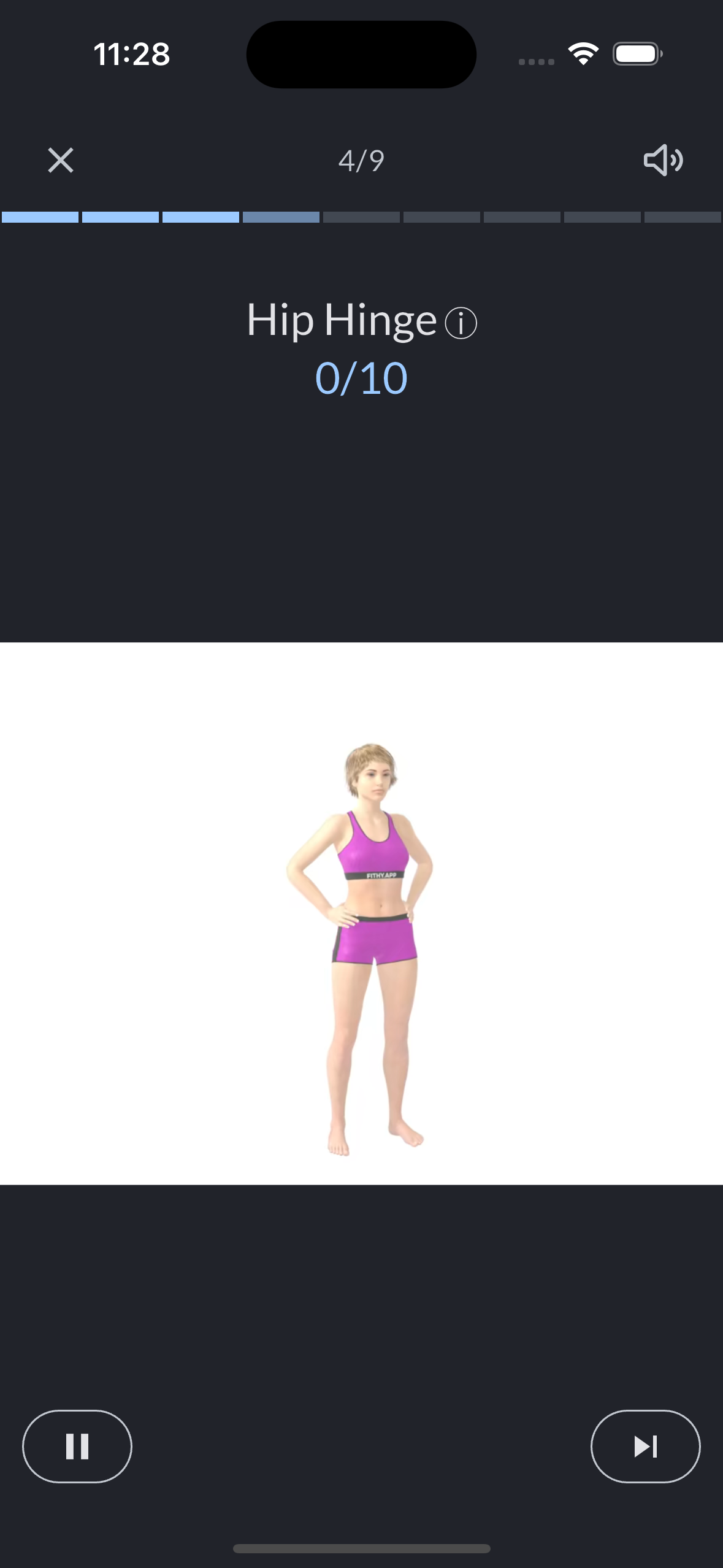 Fithy Workout workout screen